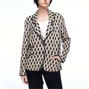 Pendleton Blazer Jacket Womens Size Small Geometric 2 Button Single Breasted